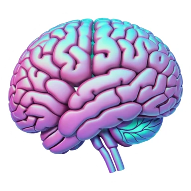 A hologram of a human brain sticker