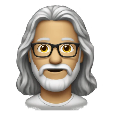 a boomer long hair and beard  glasses sticker