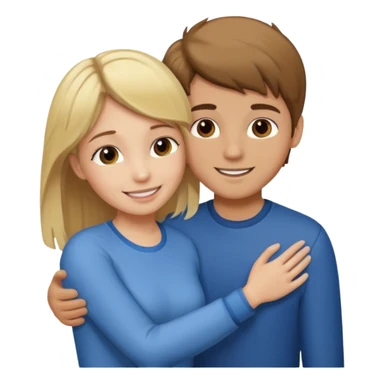 Amour à distance fille blonde et garçon brun tous les deux clair de peau  sticker