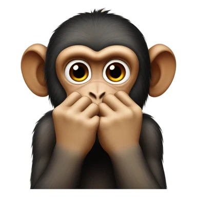 monkey peeking through fingers  sticker