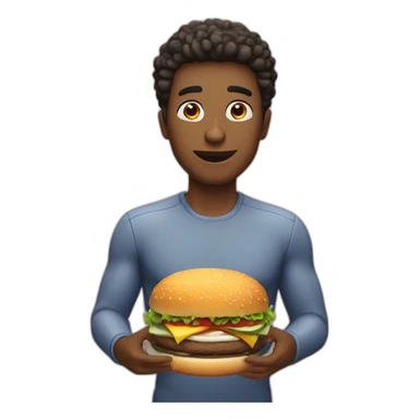 persona comiendo hamburguesa sticker