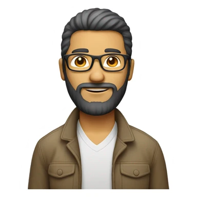 programmeur blanc sans cheuveux avec de barbe degradé et lunette sticker