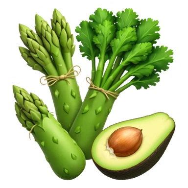 asparagus,avocado, broccoli, garlic sticker
