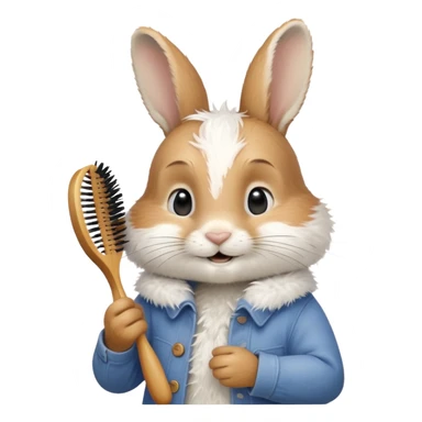 peter rabbit brushing his hair sticker