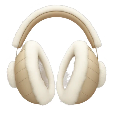 Chanel logo earmuffs white and beige sticker