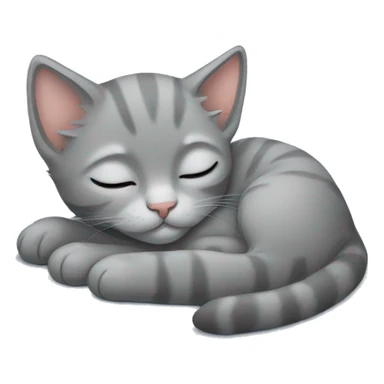 grey kitten sleeping sticker