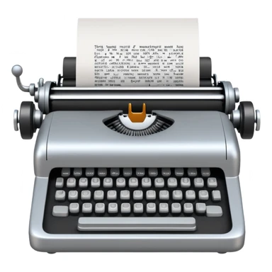 robot typewriter emoji with paper sticker