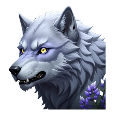 Cinematic Noble Werewolf Portrait Emoji, Formidable and majestic, with a powerful lupine silhouette in moonlit grays and silvers, featuring piercing, wise eyes and a dignified snarl that hints at untamed strength, simplified yet intricately detailed, glowing with a soft, lunar outline that encapsulates the noble duality of feral instinct and loyal guardianship! sticker