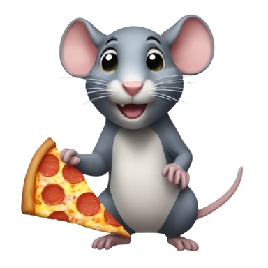 rat with a piece of pizza in his hands sticker