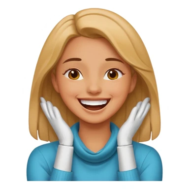 Girl hands around neck laughing  sticker