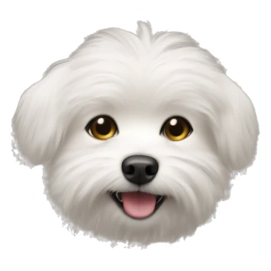 A tiny white dog with lots of fur sticker
