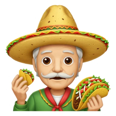 old man with taco hat sticker