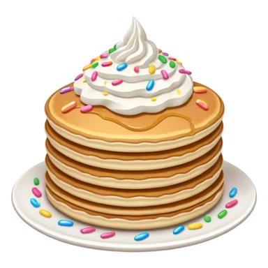 stack of pancakes with whip cream and sprinkles sticker