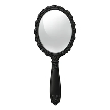 black Vintage hand mirror  sticker