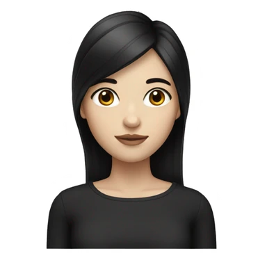 Girl with white skin and black hair sticker