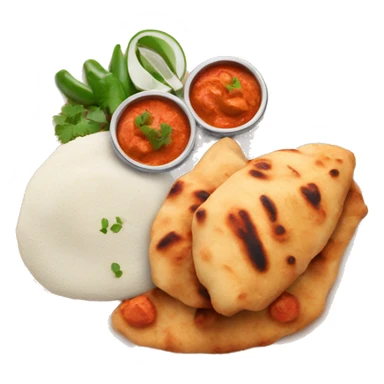 Chicken tikka masala and naan on a plate sticker