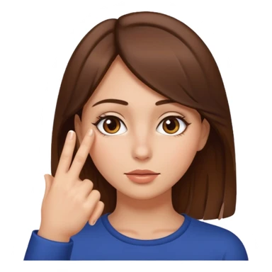 Mulher tampando o rosto,mas tirando um dedo e olhando sticker