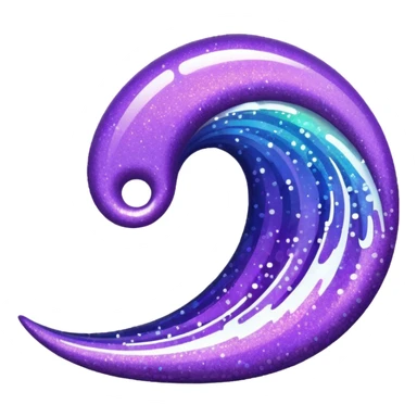 glitter roxo wave sticker