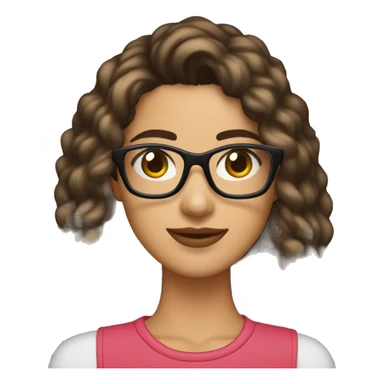 joven morena con lentes con ordenador sticker