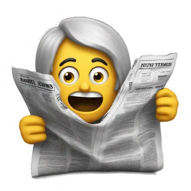 person reading shocked the newspaper sticker