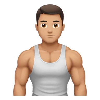 a muscle guy with tank top sticker