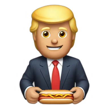 Donald Trump eats Hot Dog sticker
