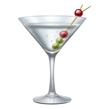 silver coloured cocktail in martini glass sticker