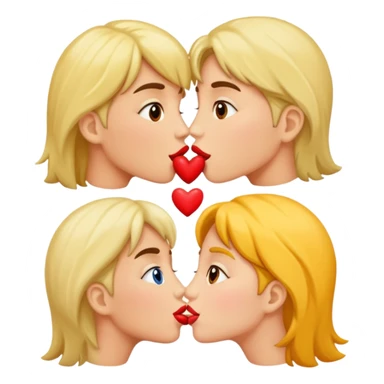 Make me an image of kissing 5 kisses sticker