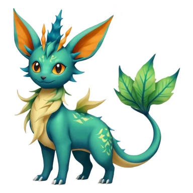 Salandit-Leafeon-Vaporeon-hybrid-fusion (full body) sticker