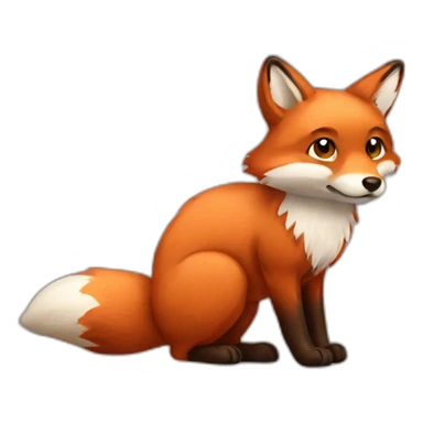 brown fur fox sticker
