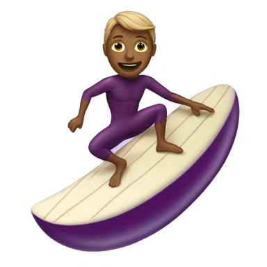 surfer on an eggplant sticker