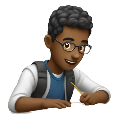 a student studying  sticker