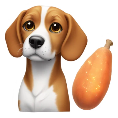 beagle with sparkles and a sweet potato  sticker