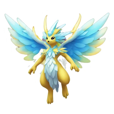 Celestial Godly Crystallic Colorful Vibrant Colors Flying Advanced Fakémon-Legendary-Pokémon-Creature Full Body sticker
