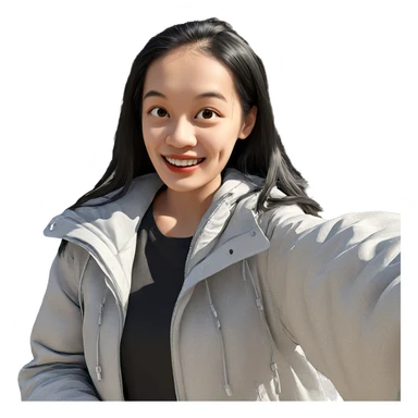 smiling girl in nature sticker