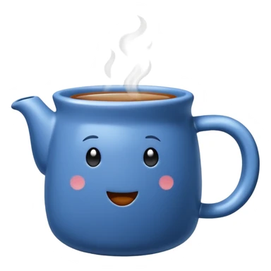 steaming blue mug of tea sticker
