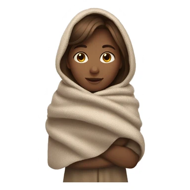 cozy brown hair girl with a blanket sticker