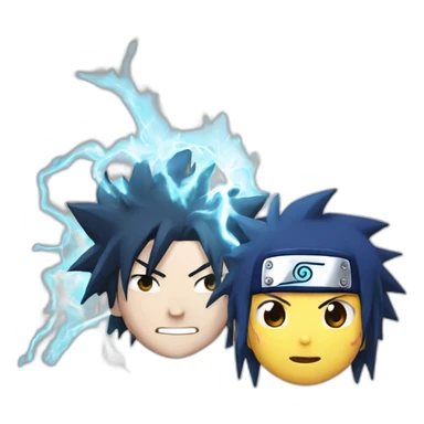 Sasuke with chidori in naruto sticker
