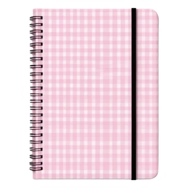 Cute  journal cover, pastel pink gingham pattern
Handwritten feminine typography, soft aesthetic, cozy girl vibe
Clean product mockup, minimal shadows, lifestyle stationery style sticker