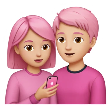 🗣️this but pink and two of the are talking to each other sticker