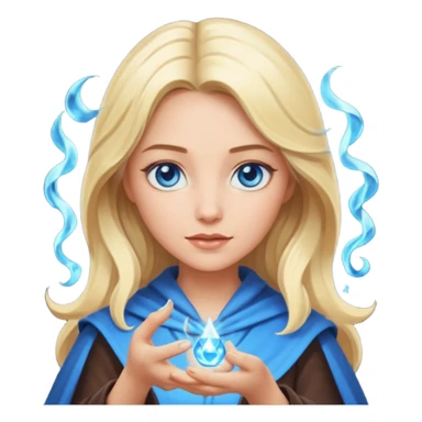 Witch magicien blonde woman blue eyes sticker
