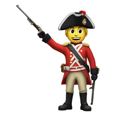 british redcoat saluting with musket in hand sticker