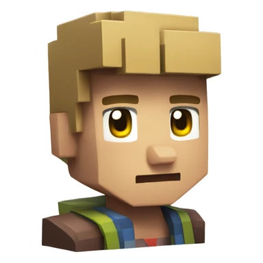 kid at school minecraft 3d icon sticker