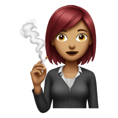 Maroon haired girl smoking  sticker