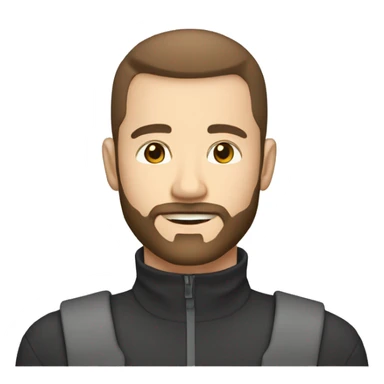 brown hair CREW CUT with beard, white skin 30 yeard old boy sticker