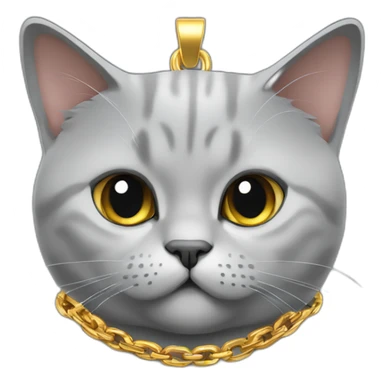 British shorthair cat with gold chain sticker