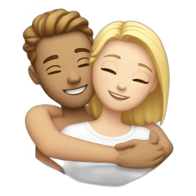 White Couple hugging each other sticker