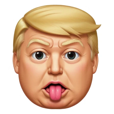 Trump with his super duper fat tongue out with a deep amount of saliva falling off his face sticker