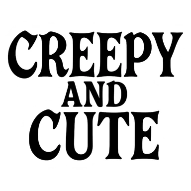 Creepy and cute text, goth sticker