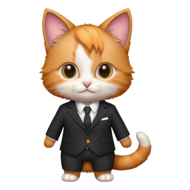 kitten wearing suit sticker